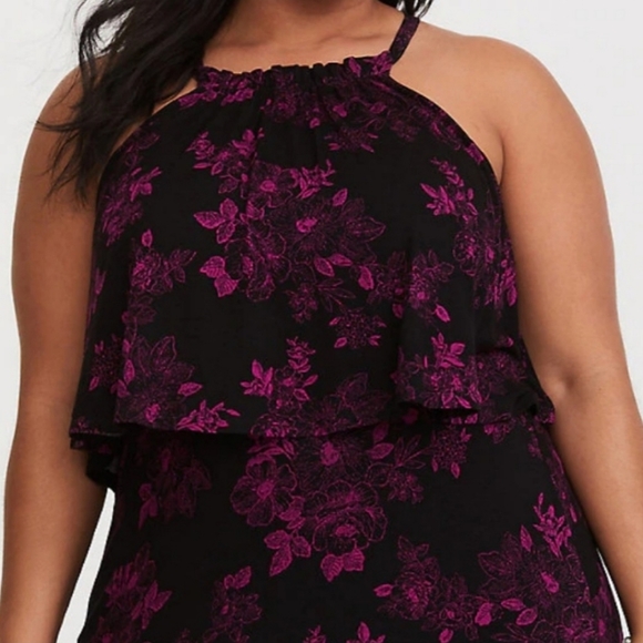 Torrid Floral High Neck Jersey Maxi Dress PLUS 0X EUC 11342876 - Picture 3 of 14